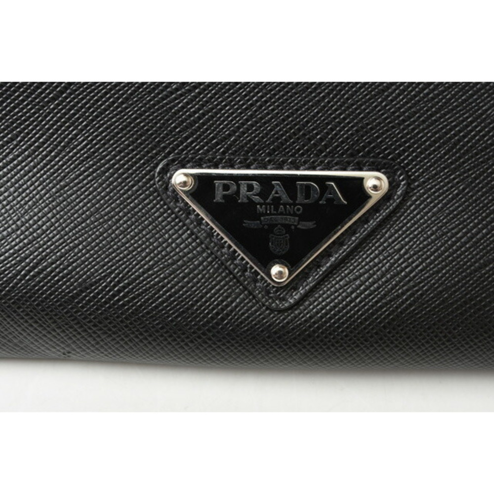 Prada Black Patchwork Pouch Saffiano Bag Clutch - image 4